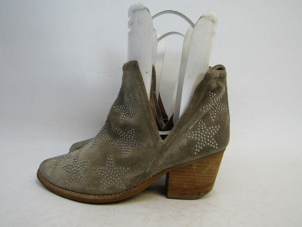 Jeffrey Campbell Womens Sz 8.5 M Brown Suede Studded Ankle Fashion Boots Bootie